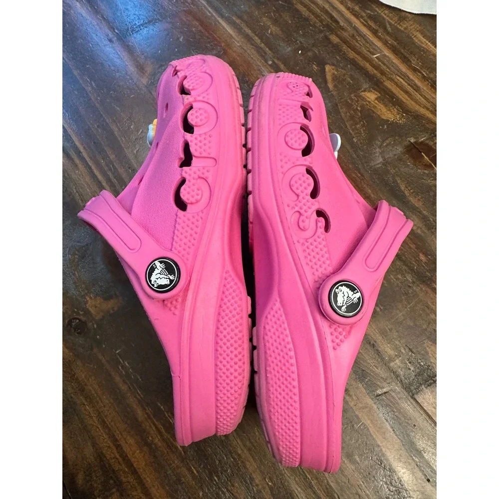 Crocs Kids Baya Clog Pink Celestial Moon Cloud Charms Size J2 Water Shoes Junior
